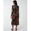 Floral Twist Panel Fit And Flare Midi Dress