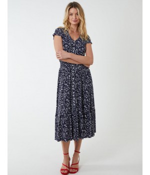 Button Through Midi Dress