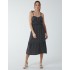 Strappy Elasticated Button Through Midi Dress