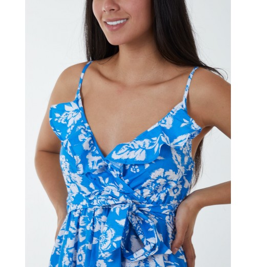 Ruffle Wrap Front Cami Dress