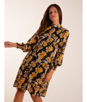 Keyhole High Neck Dress