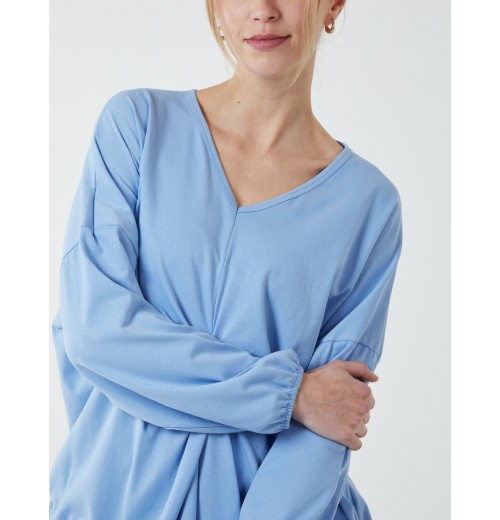 Twist Front Cotton Tunic With Side Pocket