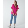 Satin Trim  V Neck Top