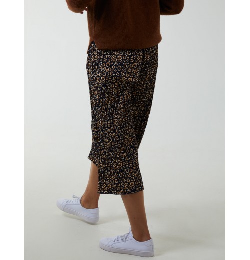 Animal Print Cropped Trousers