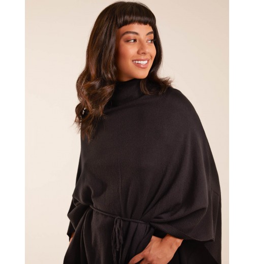 Roll Neck Drawstring Poncho