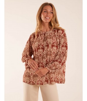 Twist Hem Print Blouse