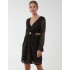 V-Neck Long Sleeve Lurex Dress