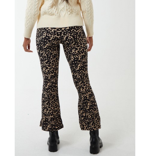 Leopard Print Flared Pants