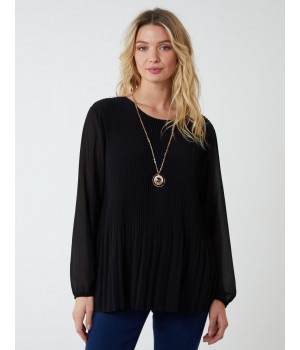 Necklace Pleated Chiffon Top