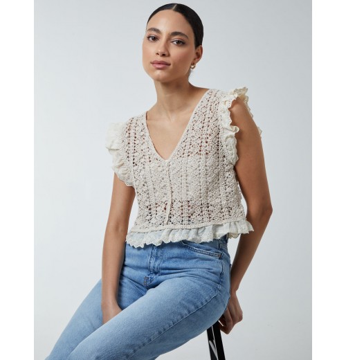 Crochet Frill Detail Vest