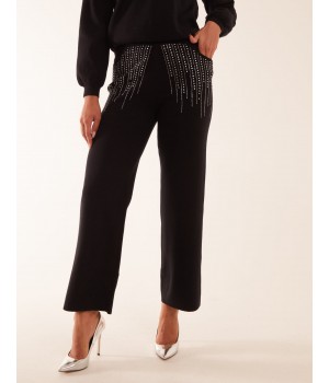 Diamante Knitted Flared Trousers