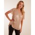 Angel Sleeve V Neck Sequin Top