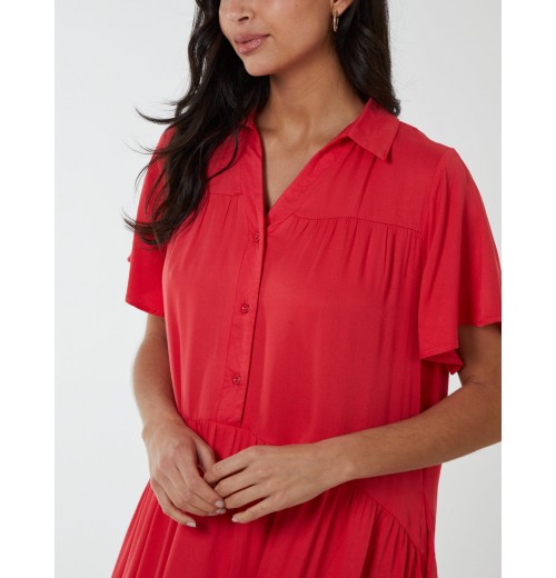 Drop Waist Tiered Midi Dress