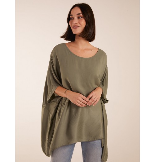 Oversized Satin Hem Top