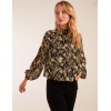 Leopard Bubble Hem High Neck Top